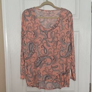 Croft & Barrow Paisley Long Sleeve Tunic